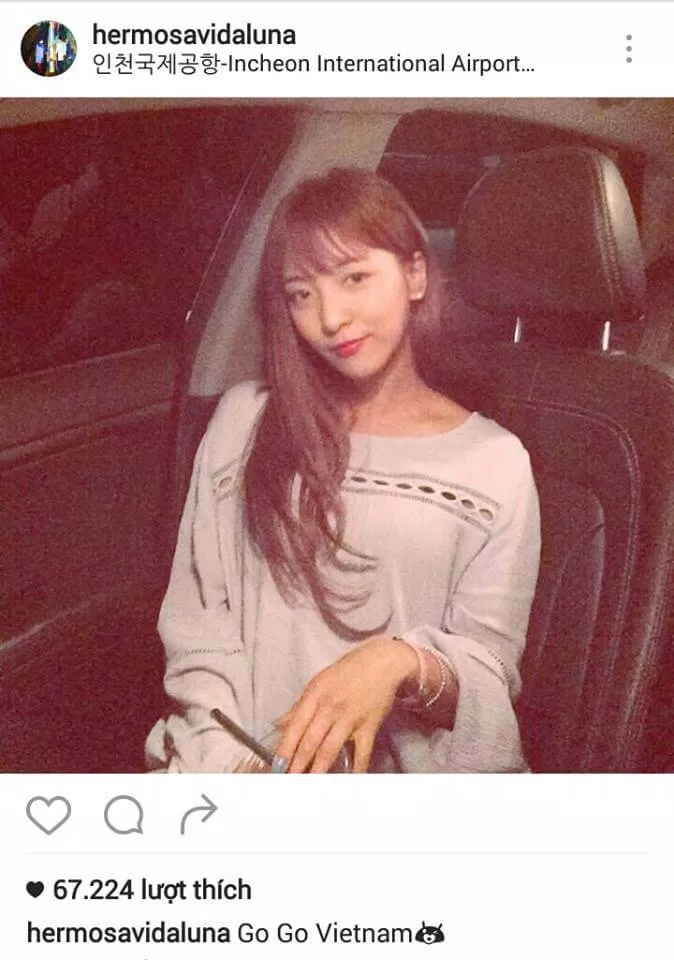 Bức ảnh đăng tải trên trang cá nhân instagram của Luna F(x) (ảnh: internet)