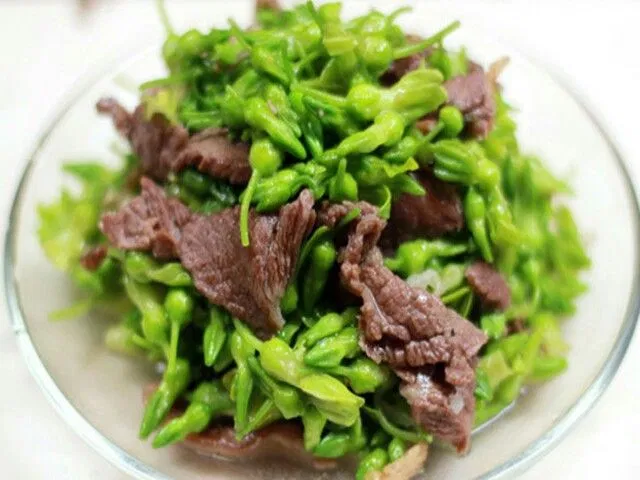 thiên lý xào thịt bò