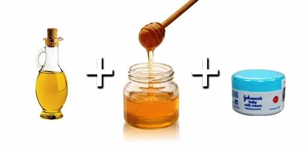 Mặt nạ ngủ bao gồm giấm táo, mặt ong và kem Johnson Baby (Ảnh: Internet)