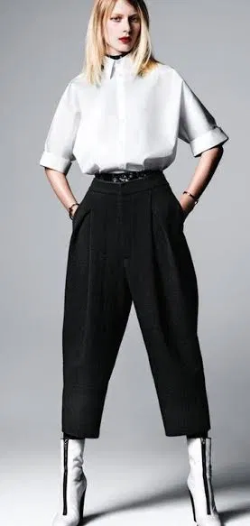 quần ống rộng kèm bốt