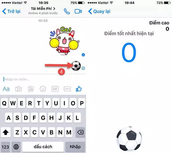Tâng bóng cùng messenger
