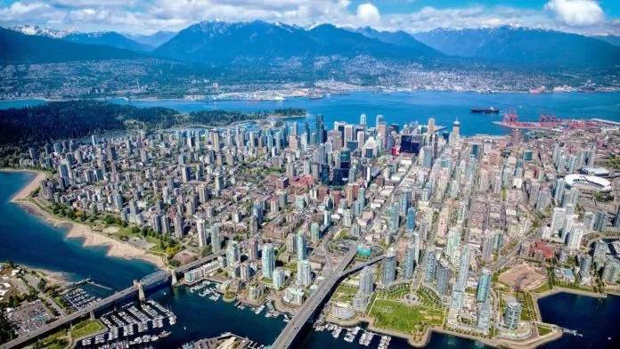 Vancouver nhìn từ flycam. (ảnh: internet)