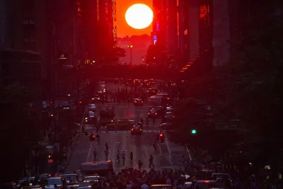 Manhattanhenge - hoàng hôn New York