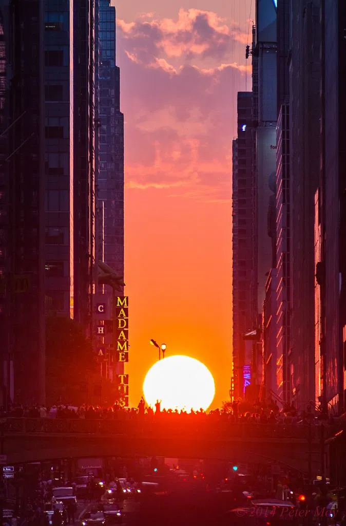 Manhattanhenge - hoàng hôn New York