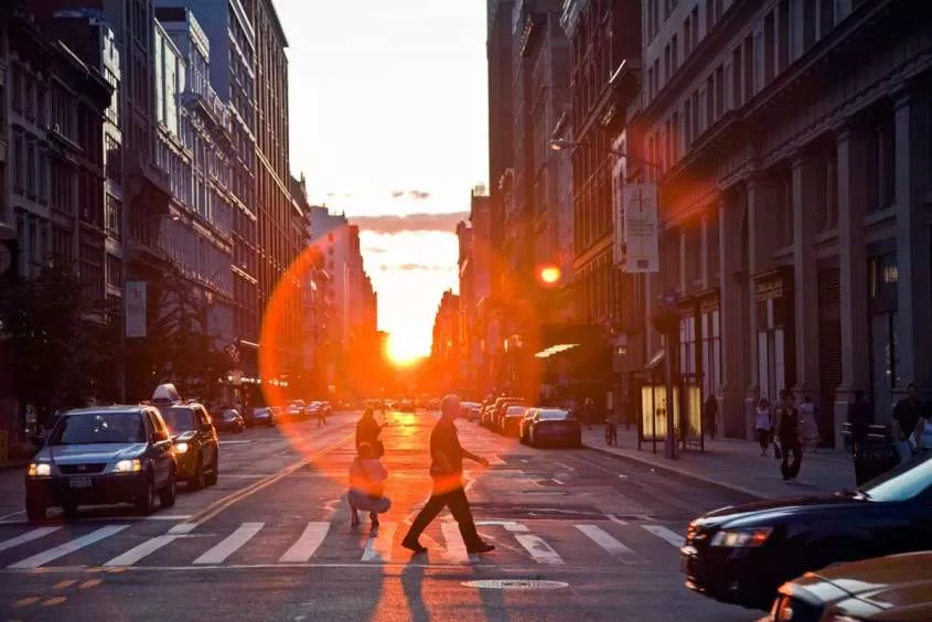 Manhattanhenge - hoàng hôn New York