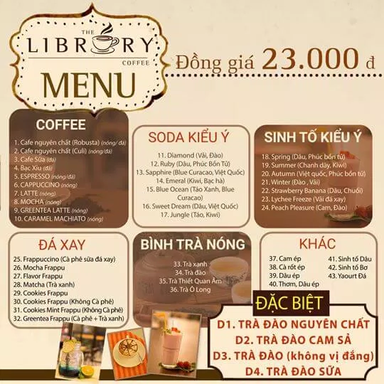 Menu đồng giá 23k