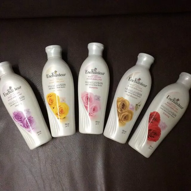 Sữa dưỡng thể Enchanteur có nhiều loại với mùi hương khác nhau cho bạn lựa chọn. (ảnh: internet)
