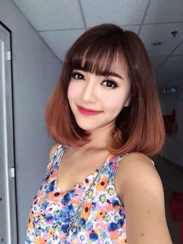 Tóc ngang vai kết hợp mái thưa là gợi ý tuyệt vời mà Bích Phương dành cho con gái chúng mình. (ảnh: internet)
