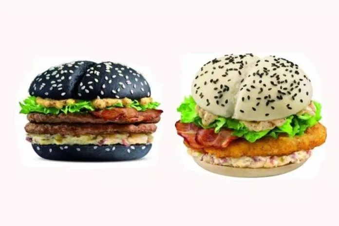 Burger trắng đen