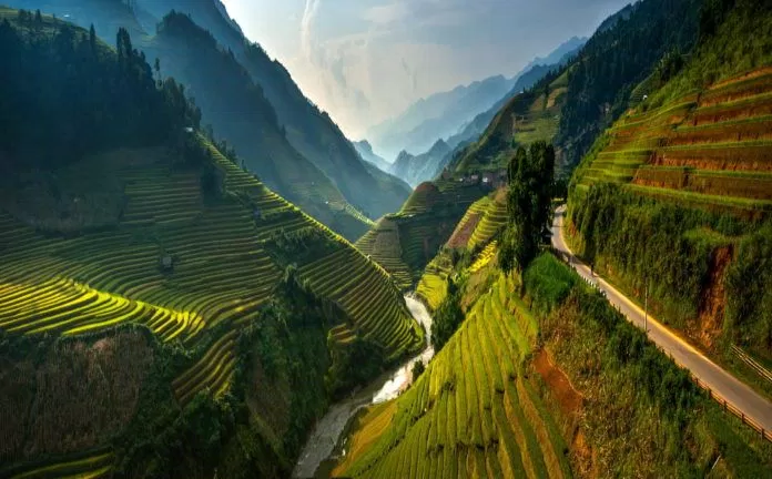 Cung đường "dạo quanh" ruộng bậc thang tạo cảm giác thú vị cho những phượt thủ (Ảnh: Internet)