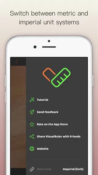 Menu tuỳ chọn, bạn có thể tuỳ chỉnh thay đổi đơn vị đo lường tuỳ ý (nguồn itunes.apple.com)