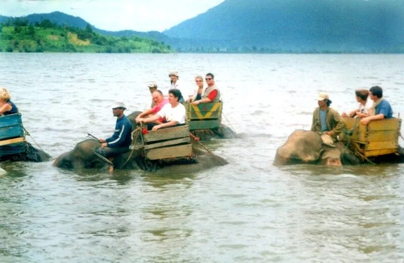 Cưỡi voi qua sông