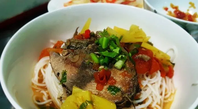 món bún cá ngừ khi hoàn thành