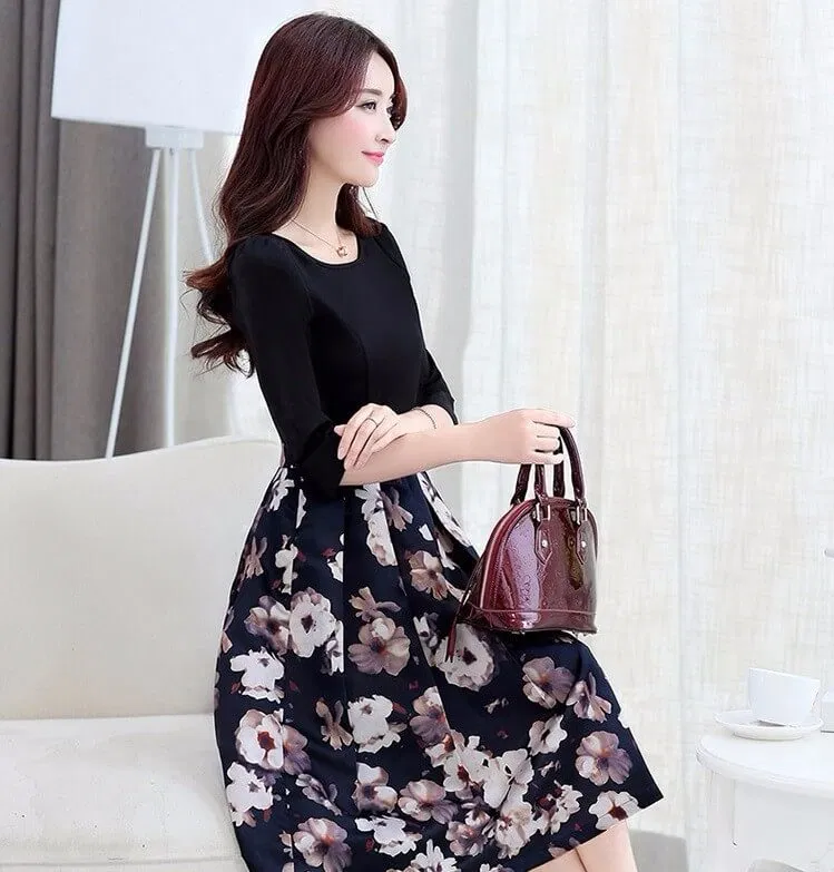 Đầm hoa dáng xòe Đầm hoa dáng xòe 03