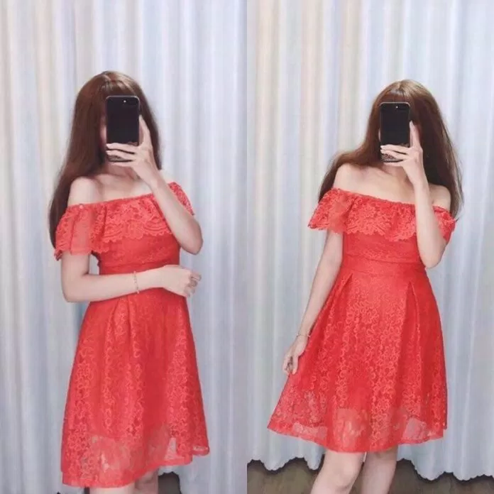 Đầm ren trễ vai Đầm ren trễ vai