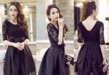 Đầm ren xòe tay lỡ
