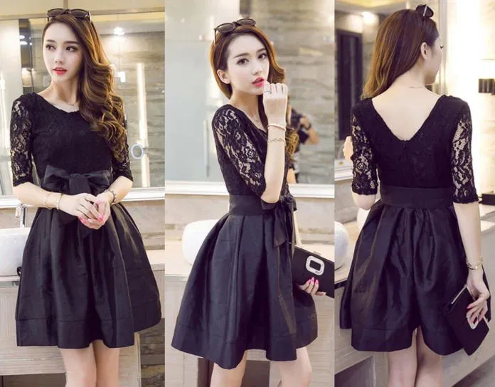 Đầm ren xòe tay lỡ
