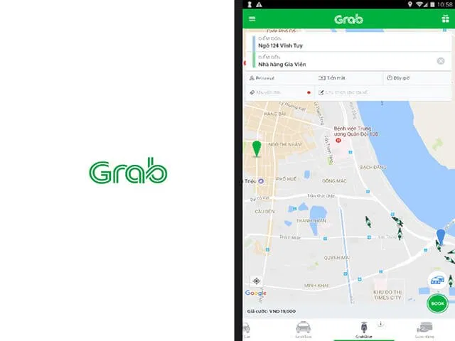 Đặt xe Uber, Grab trên Google Maps