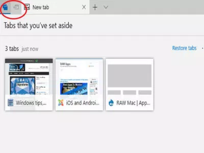 Chế độ Set aside trên Microsoft Edge 15