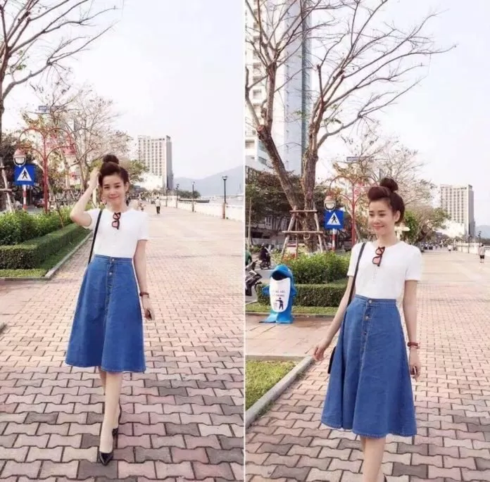 Áo thun với chân váy