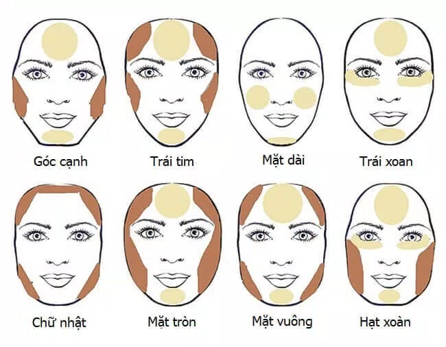 các tạo khối cho các dạng khuôn mặt điển hình