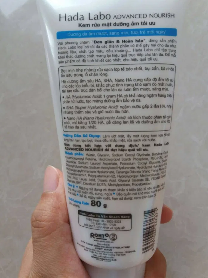 Kem rửa mặt Hadalabo
