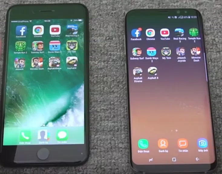 iPhone 7 Plus va Galaxy S8 Plus