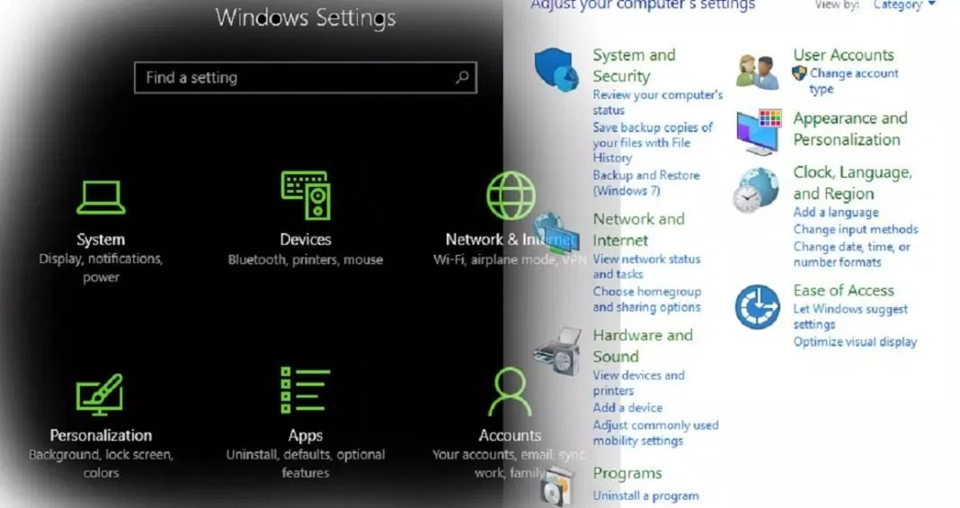 Setting và control panel