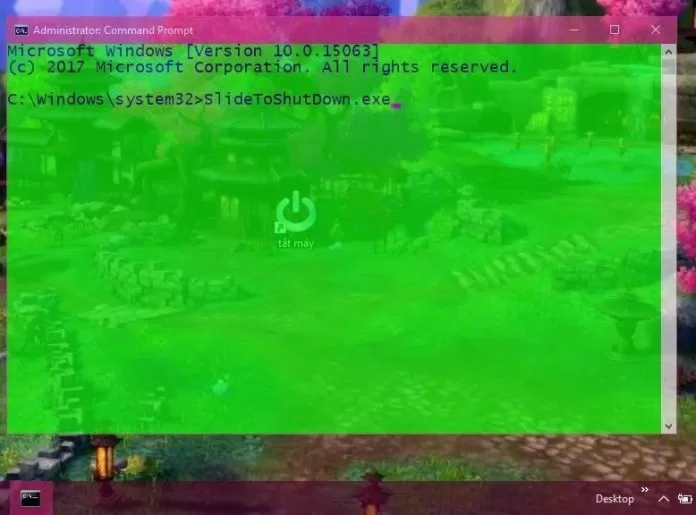 Slide to shutdown cmd