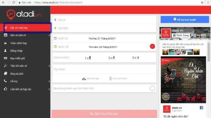 Cách đặt vé máy bay giá rẻ trên ATADI.vn - BlogAnChoi