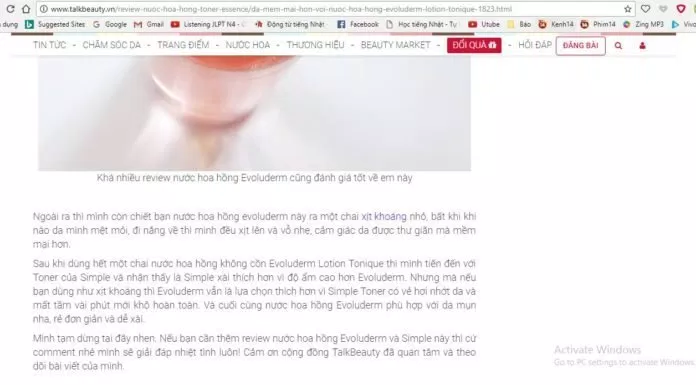 Nước hoa hồng Evoluderm Lotion Tonique