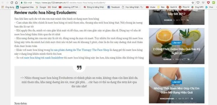 Nước hoa hồng Evoluderm Lotion Tonique