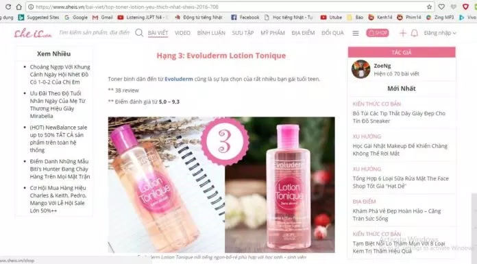 Nước hoa hồng Evoluderm Lotion Tonique