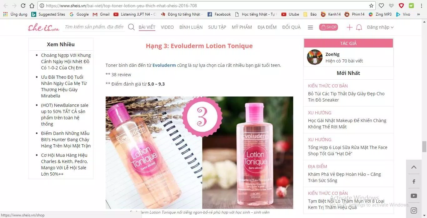 Nước hoa hồng Evoluderm Lotion Tonique