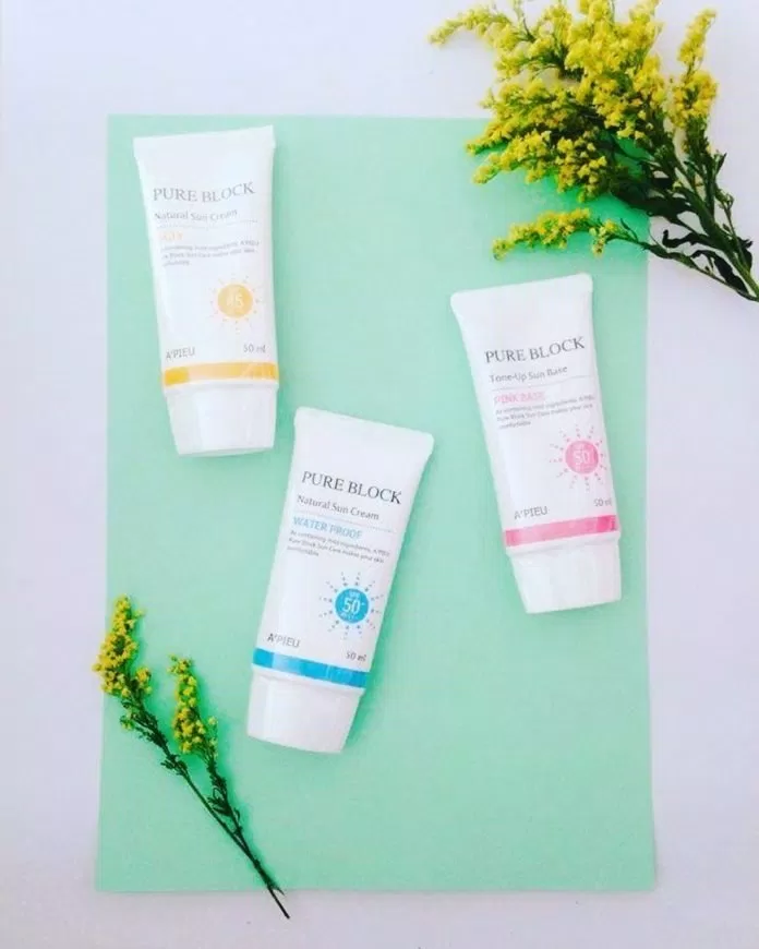 Review kem chống nắng Apieu Pure Block Natural Daily Sun Cream Apieu beauty blogger da khô kem chống nắng kem chống nắng Apieu Pure Block Natural Daily Sun Cream kem chống nắng bình dân Loveat1stshine mỹ phẩm bình dân review mỹ phẩm