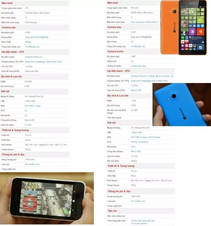 lumia 530 và 535