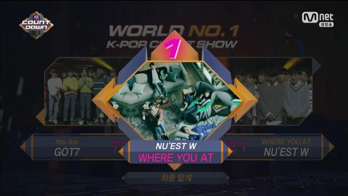 Nghẹn ngào trước khoảnh khắc NUEST W giành chiến thắng tại M! Countdown Aron Baekho JR KPOP Minhyun NUEST W Ren (NUEST) W. Here Where You At