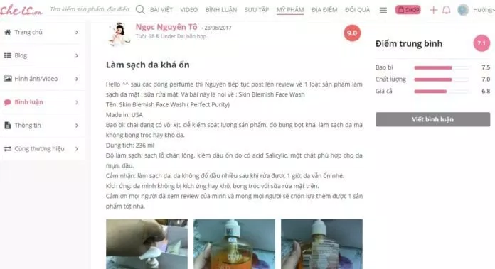sữa rửa mặt