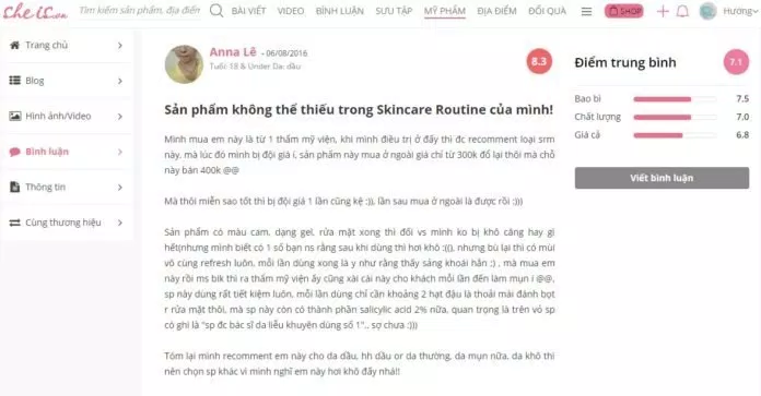 sữa rửa mặt
