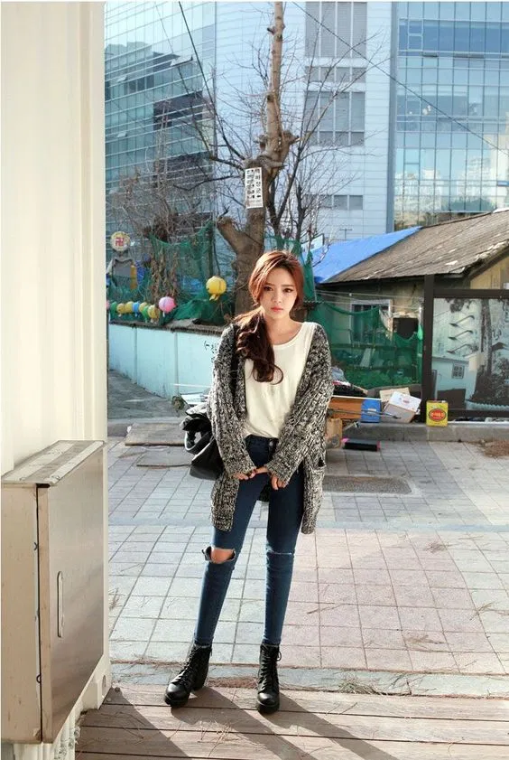 cardigan vạt ngắn