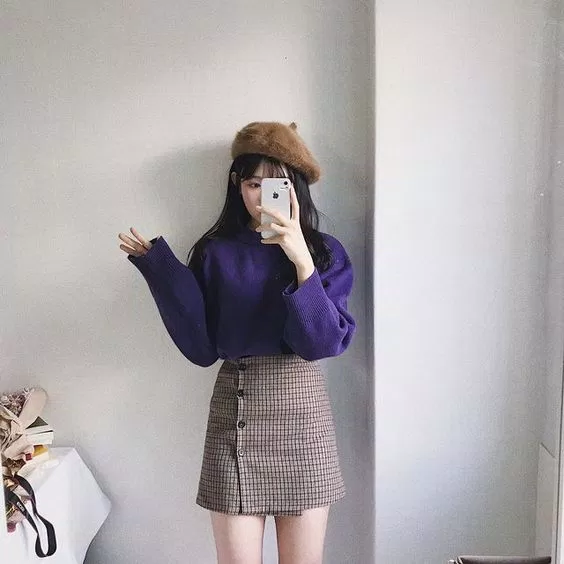 chân váy caro cực dễ thương