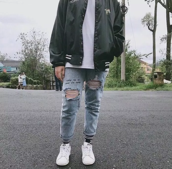 Quần baggy jean rách