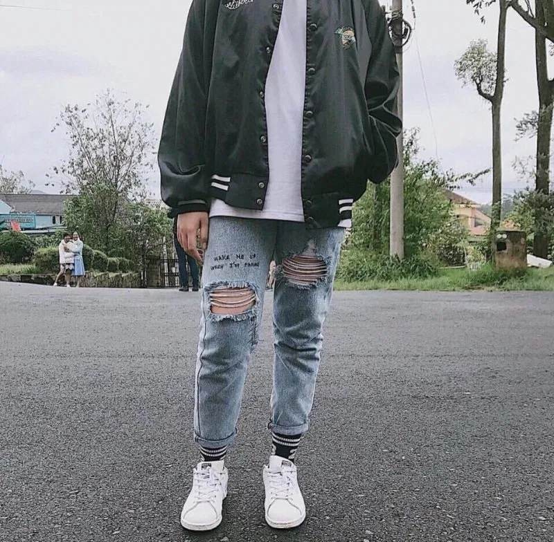 Quần baggy jean rách