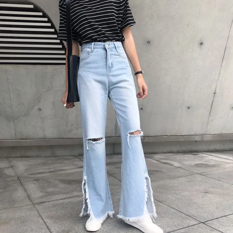 Quần jean ống loe cá tính