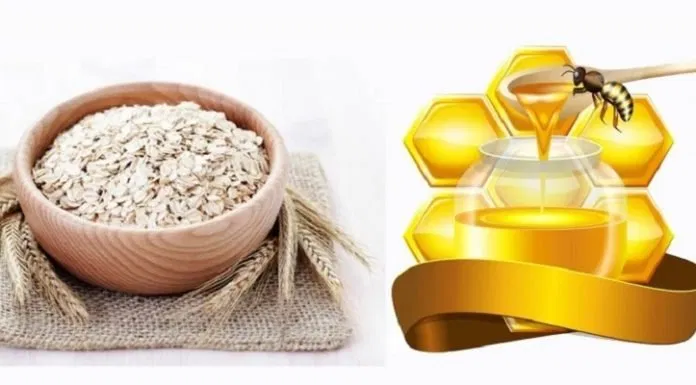 bột yến mạch và mật ong
