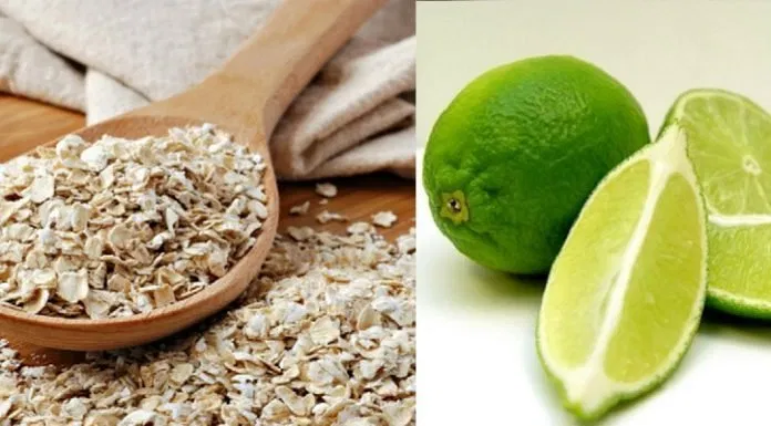 bột yến mạch và nước chanh