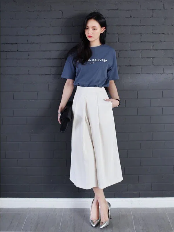 Culottes kết hợp áo phông