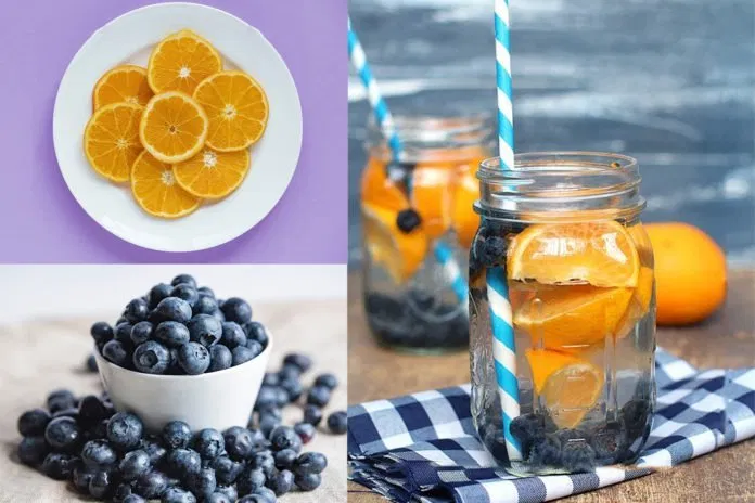 Công thức nước detox từ cam và việt quất