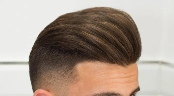 High fade pompadour