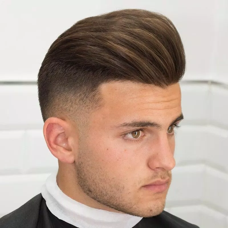 High fade pompadour